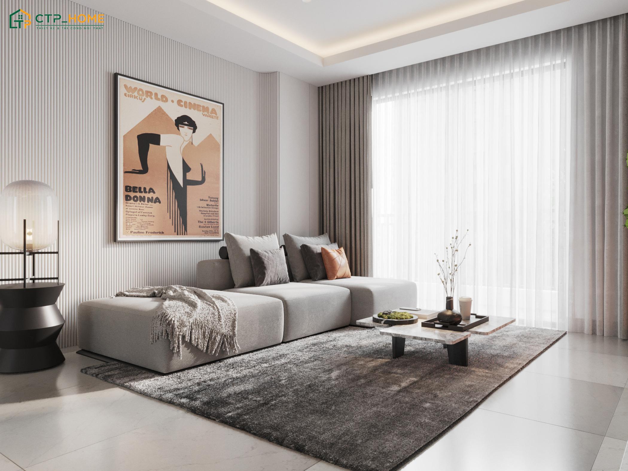 Mẫu thiết kế nhà chung cư 50m2 phong cách tối giản sẽ chỉ sử dụng những món đồ nội thất cơ bản