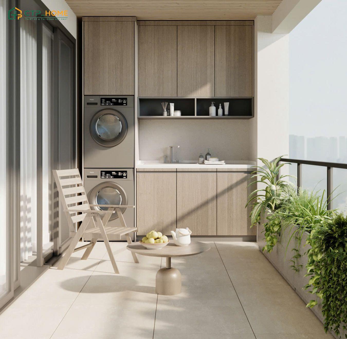Khi thiết kế ban công chung cư 50m2 thì nên ưu tiên cách bố trí đơn giản để tạo sự thông thoáng