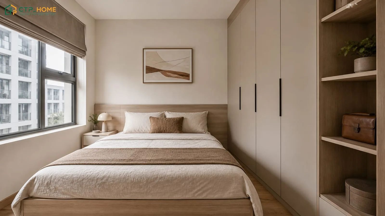 Mẫu thiết kế nội thất căn hộ 60m2 tối giản đề cao sự đồng bộ trong màu sắc, kiểu dáng và chất liệu nội thất