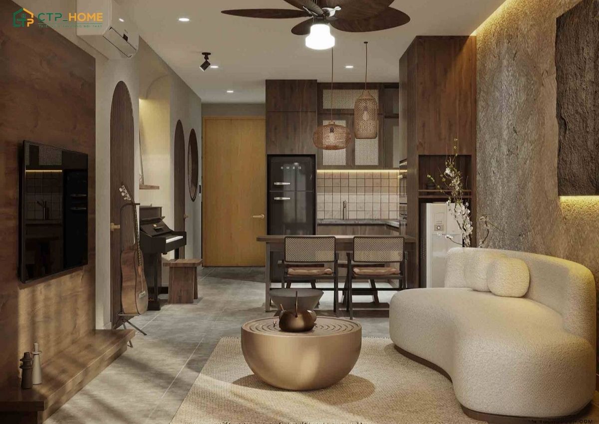 Mẫu thiết kế căn hộ 60m2 1 phòng ngủ sẽ phù hợp với người sống độc thân hoặc cặp vợ chồng mới cưới