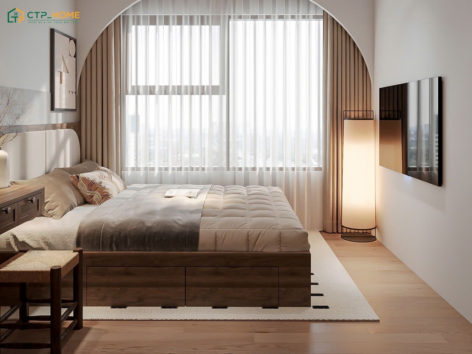 Nội thất trong căn hộ chung cư 60m2 1 phòng ngủ cần phải có sự đồng bộ trong thiết kế và chất liệu