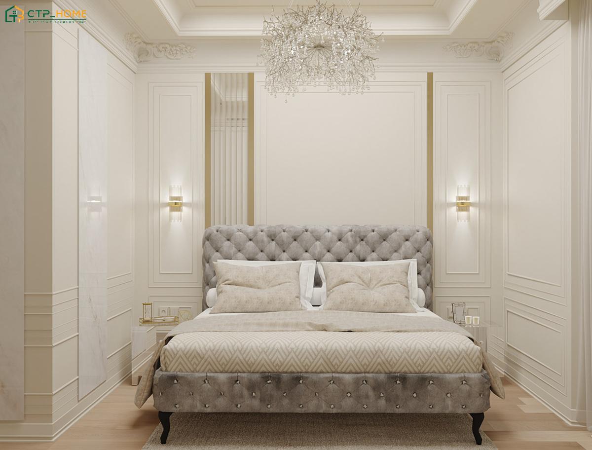 Mẫu thiết kế chung cư 65m2 tân cổ điển sẽ toát lên vẻ đẹp đẳng cấp thông qua cách phối màu tinh tế