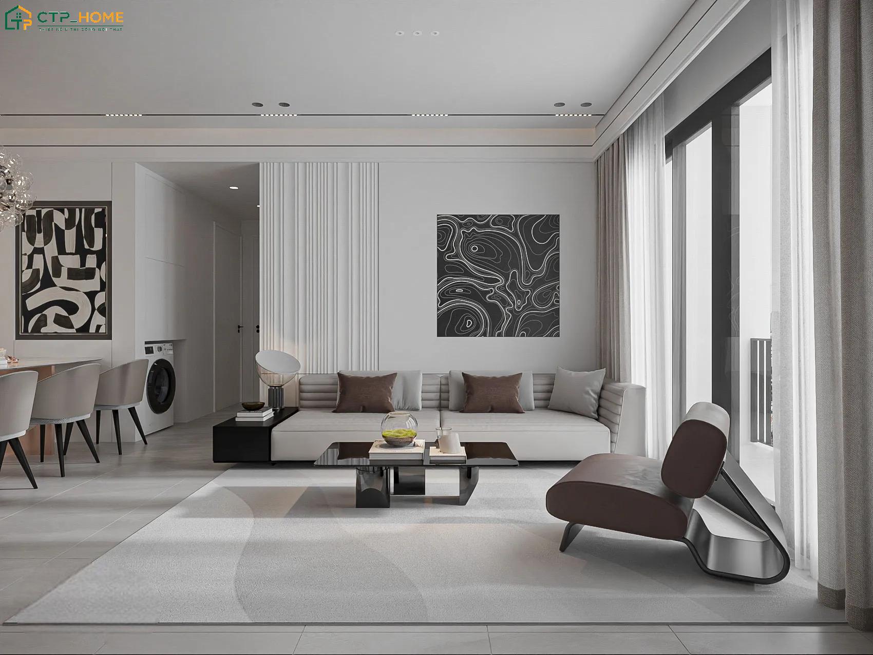 Mẫu dự án thiết kế nội thất chung cư 65m2 hiện đại tại TP Hồ Chí Minh do CTP Home thực hiện