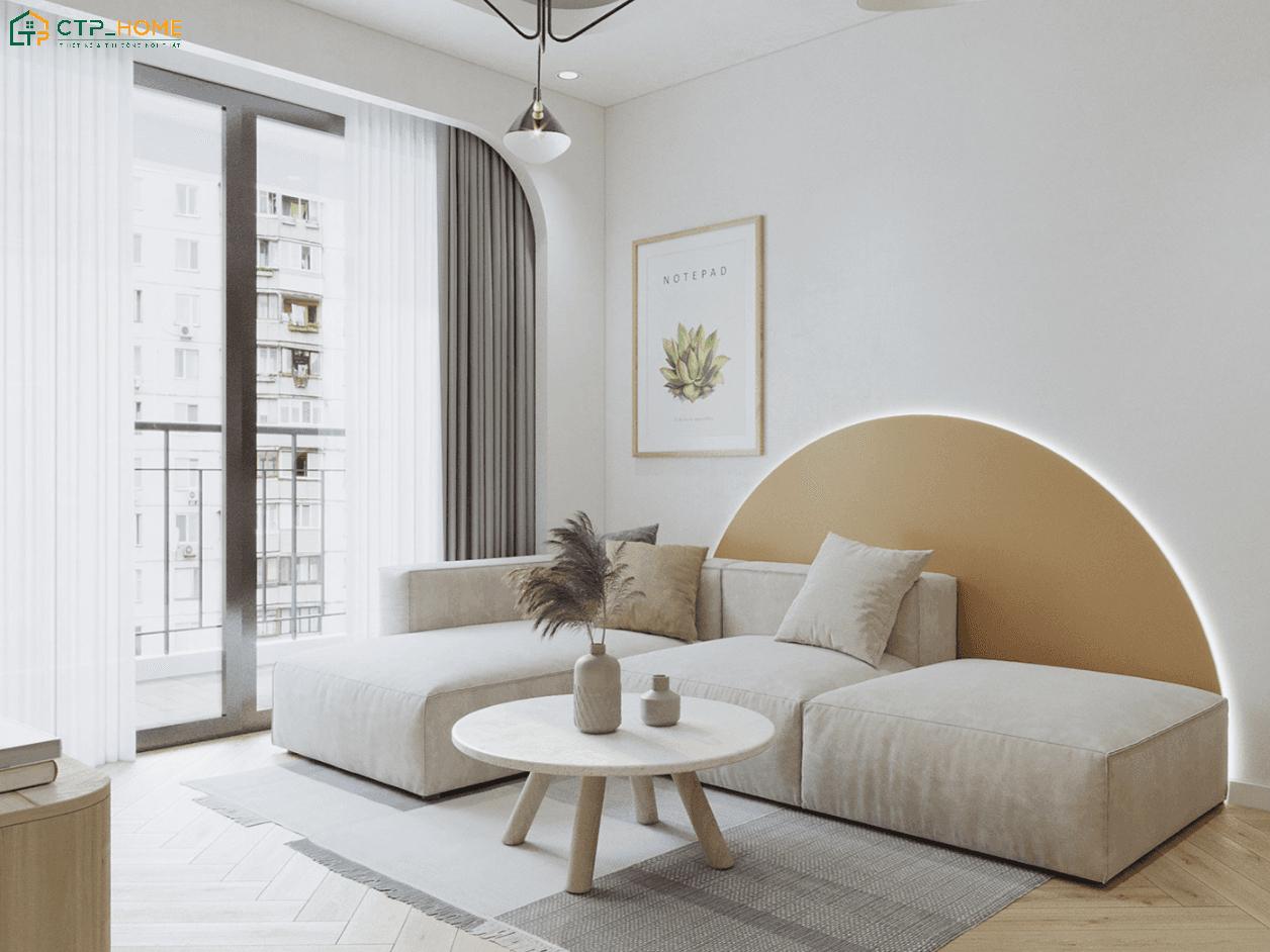 Thiết kế nội thất căn hộ 65m2 với những gam màu tươi sáng sẽ tạo cảm giác rộng rãi hơn