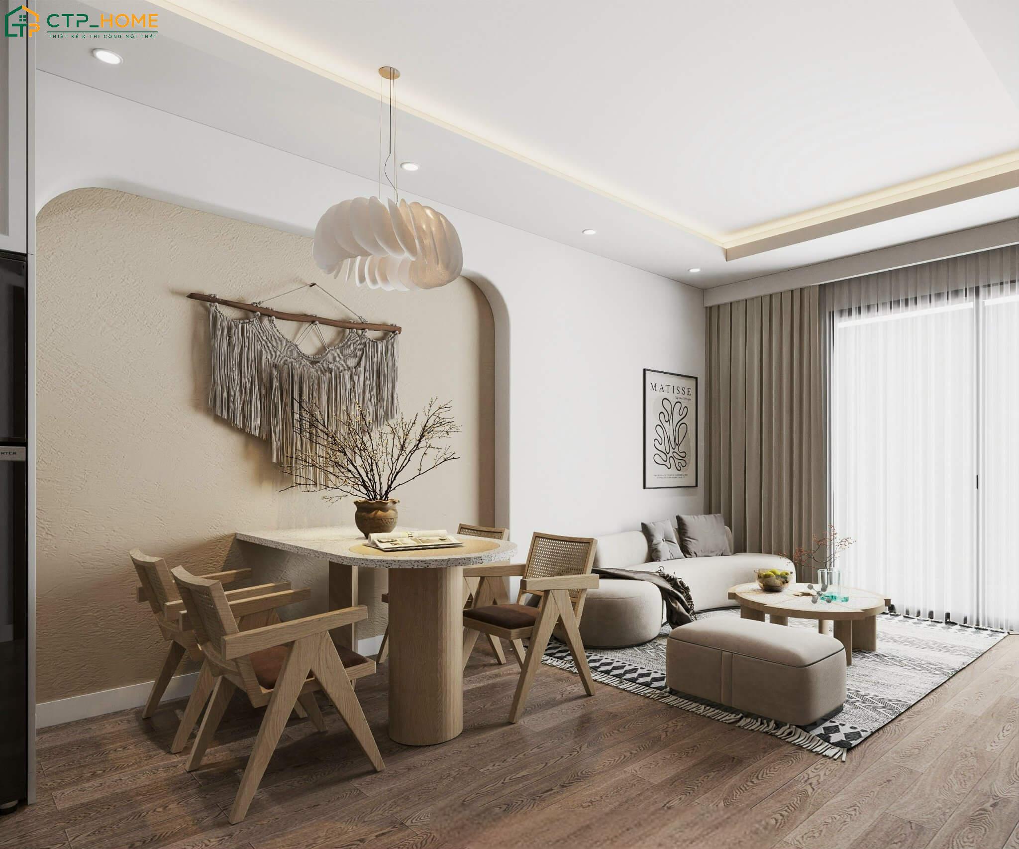 Lựa chọn nội thất có kích thước phù hợp sẽ giúp căn hộ 65m2 trở nên thông thoáng hơn