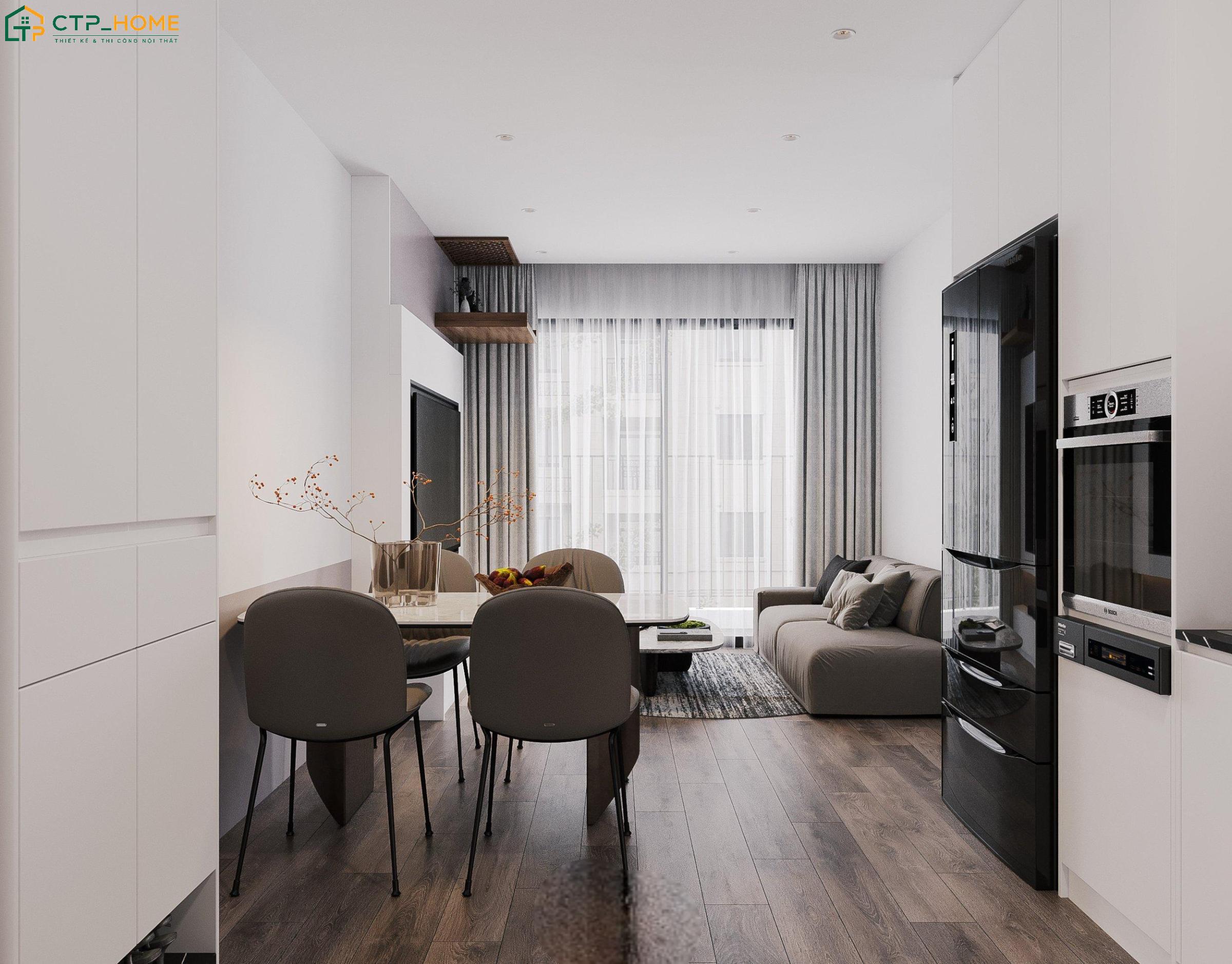 CTP Home chuyên thiết kế chung cư 65m2 đẹp và phù hợp với mong muốn của gia chủ