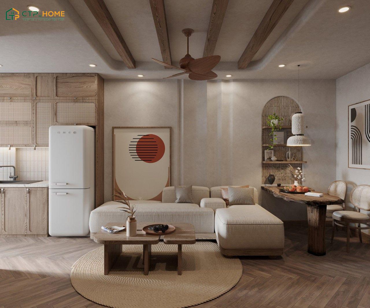 Mẫu thiết kế nhà chung cư đẹp 80m2 thường ưu tiên nội thất đa năng để tối ưu diện tích sử dụng