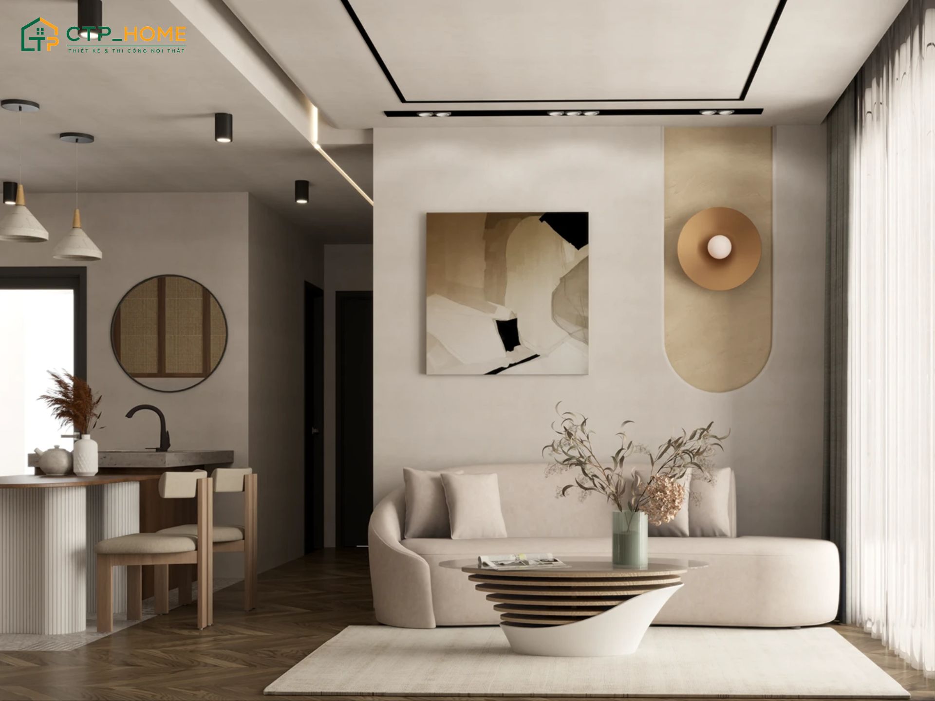 Phong cách Scandinavian sẽ sử dụng gam màu sáng và chất liệu tự nhiên để tạo cảm giác gần gũi hơn