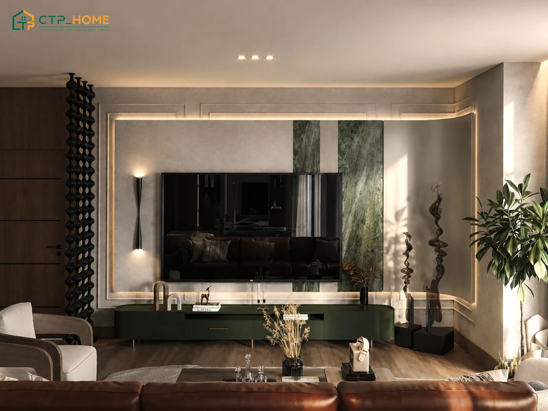 Mẫu thiết kế nội thất căn hộ 70m2 Luxury sẽ sử dụng nội thất được chế tác theo sở thích của chủ nhà