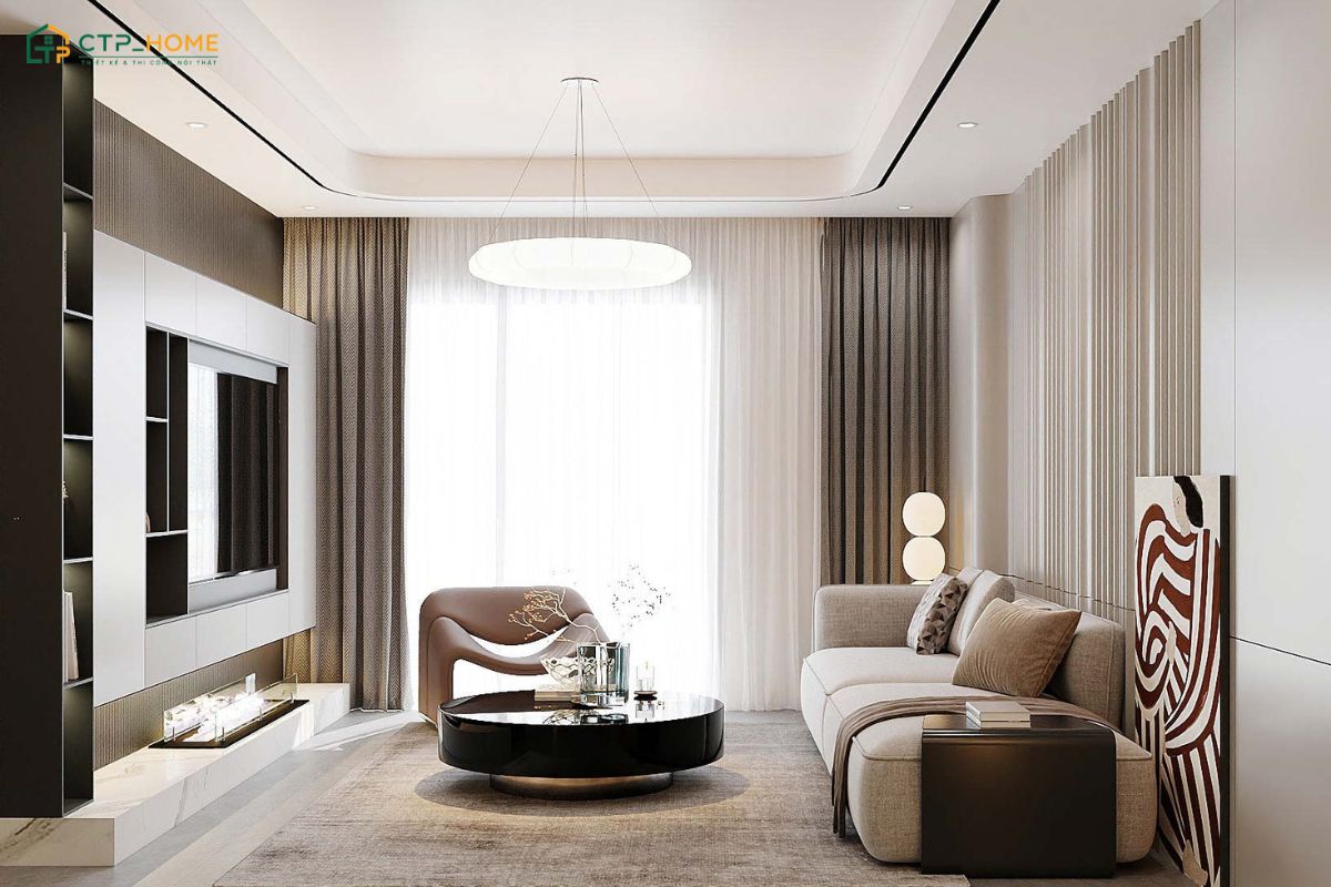 Mẫu thiết kế căn hộ 70m2 Luxury gây ấn tượng với đường nét trang trí tinh tế và bảng màu sang trọng