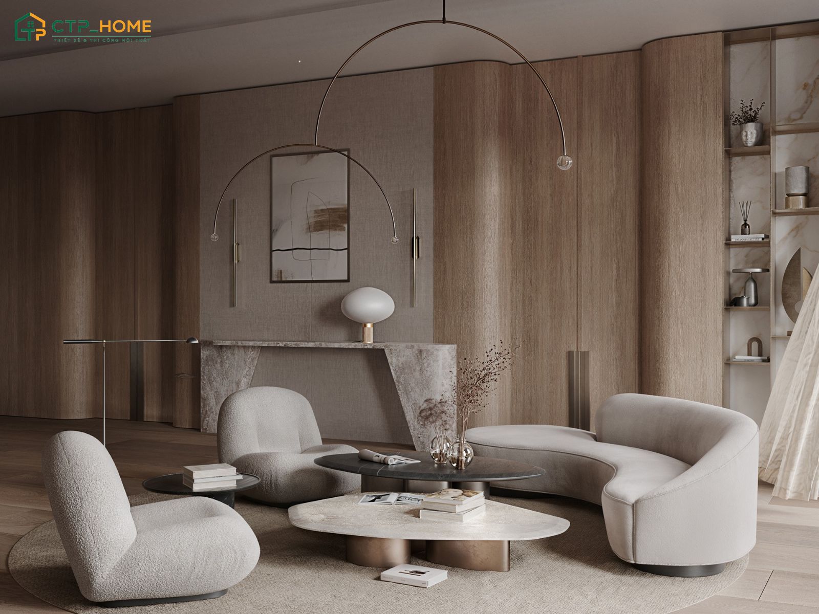 Mẫu thiết kế nội thất chung cư 70m2 với bố cục đơn giản giúp đảm bảo tính thẩm mỹ và công năng sử dụng