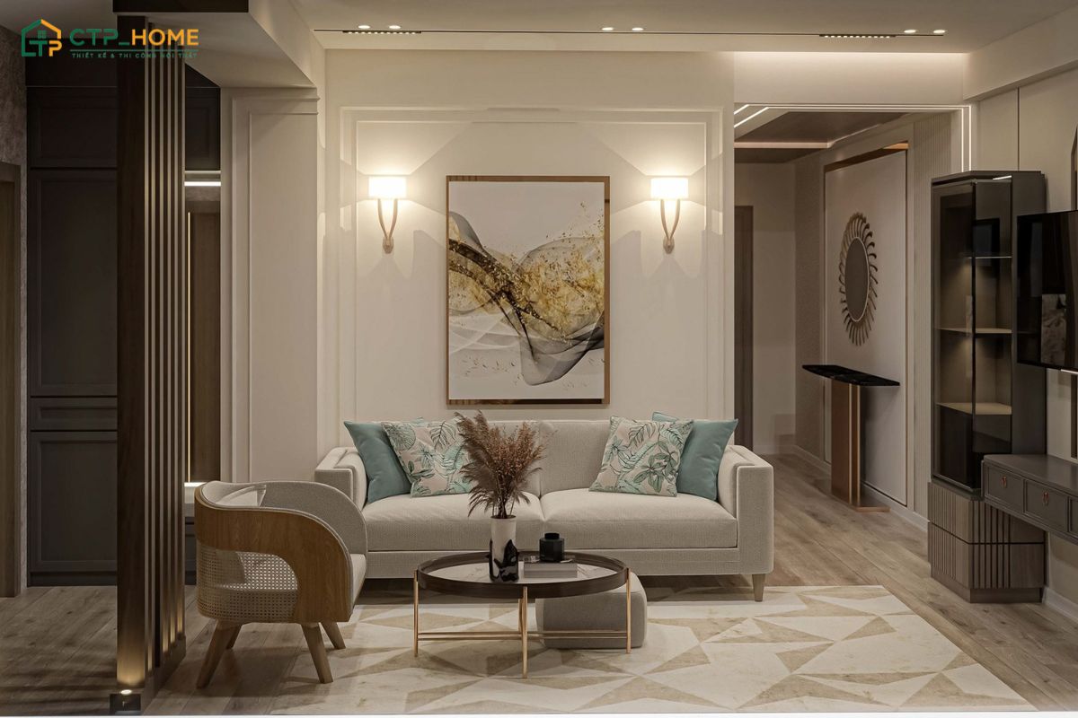 Mẫu thiết kế nhà chung cư đẹp 70m2 với 3 phòng ngủ sẽ ưu tiên sử dụng nội thất đa năng