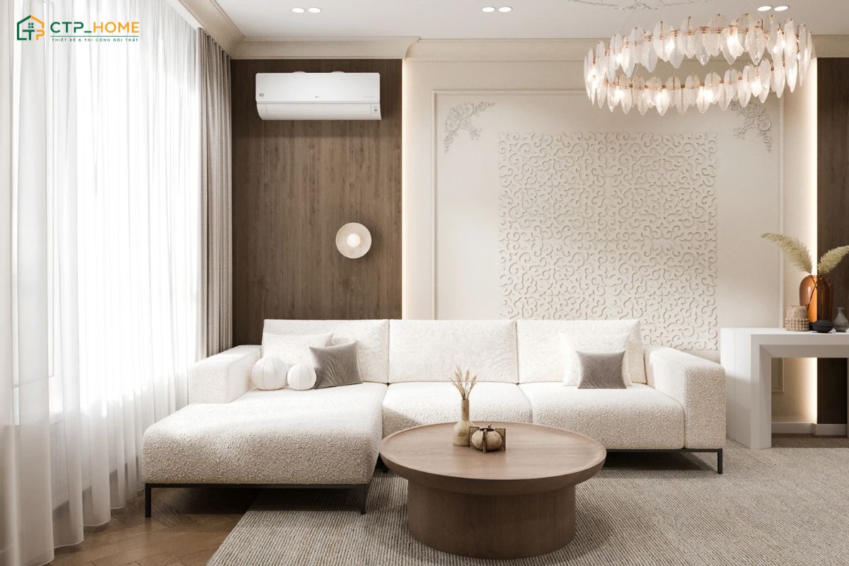 Mẫu dự án thiết kế nội thất chung cư 70m2 phong cách Bắc Âu tại Quận 1 do CTP thực hiện