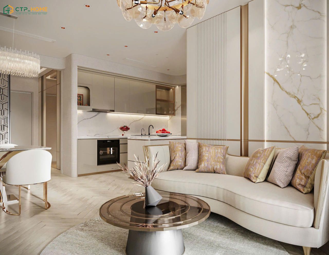 Phòng khách chung cư 70m2 cần được tối ưu hài hòa về tính thẩm mỹ và công năng sử dụng