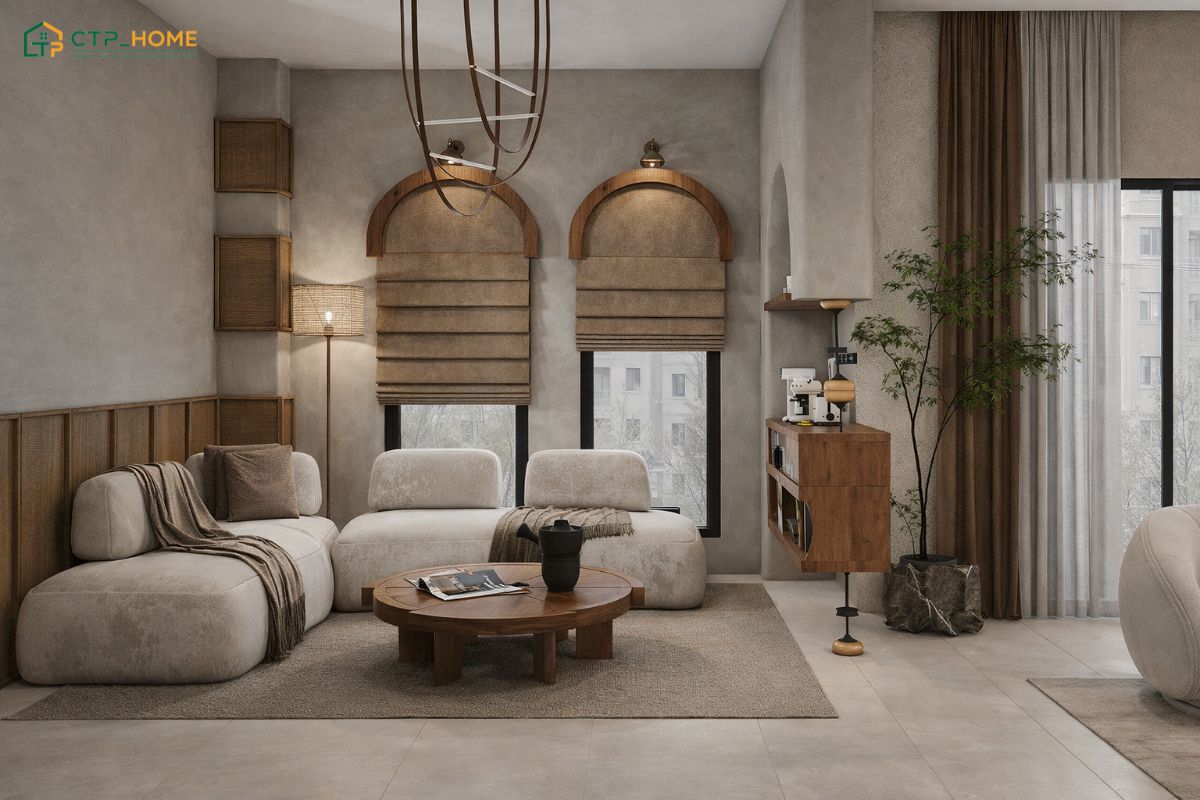 Mẫu thiết kế nhà chung cư đẹp 70m2 Japandi sẽ mang đến một không gian sống nhẹ nhàng và bình yên