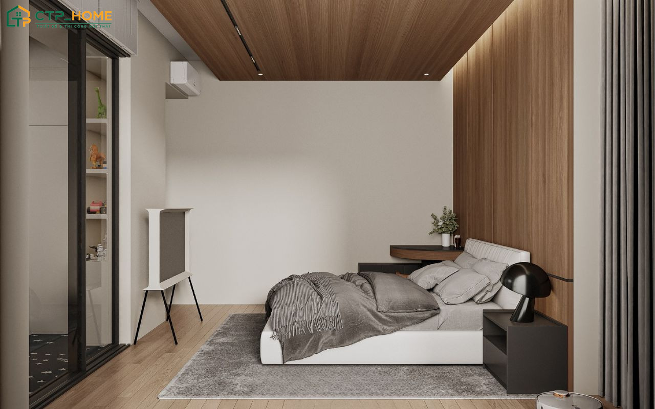 Phòng ngủ phụ trong chung cư 75m2 sẽ tận dụng diện tích hợp lý để đáp ứng đầy đủ công năng sử dụng