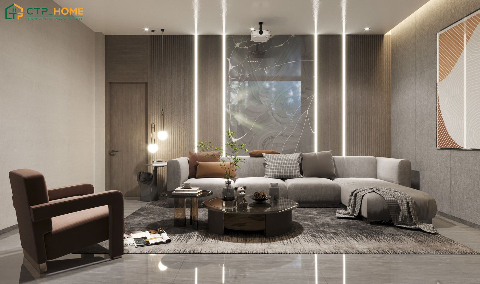 Mẫu thiết kế nội thất chung cư 75m2 Luxury nổi bật với nội thất cao cấp và chi tiết tinh tế