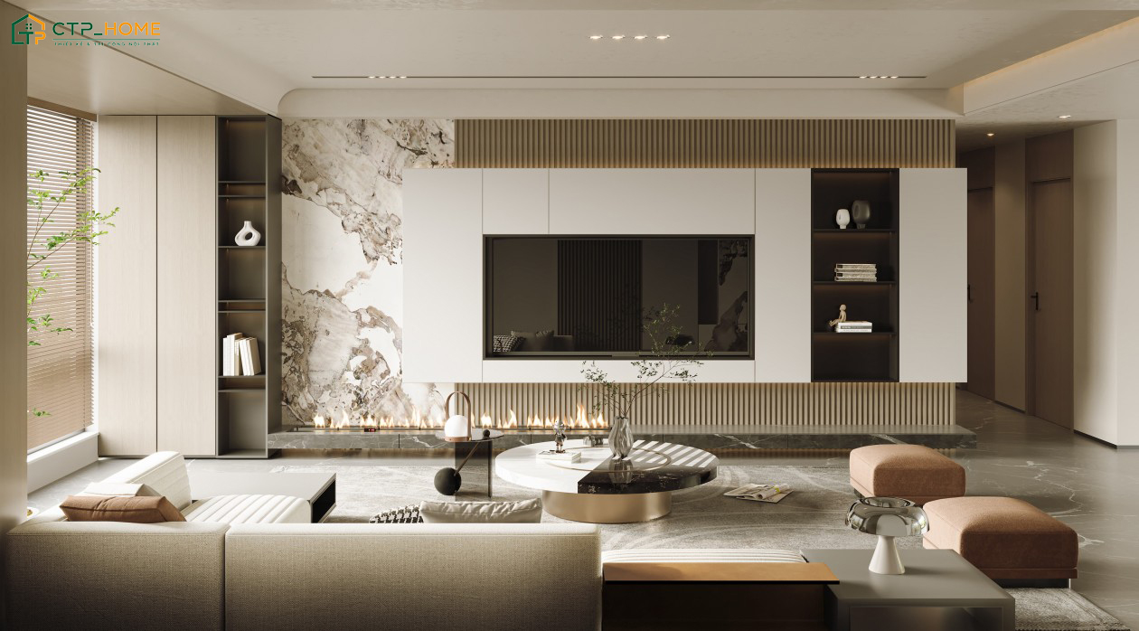 Mẫu thiết kế nội thất căn hộ 80m2 Luxury sẽ đem đến một không gian sống xa hoa và cuốn hút