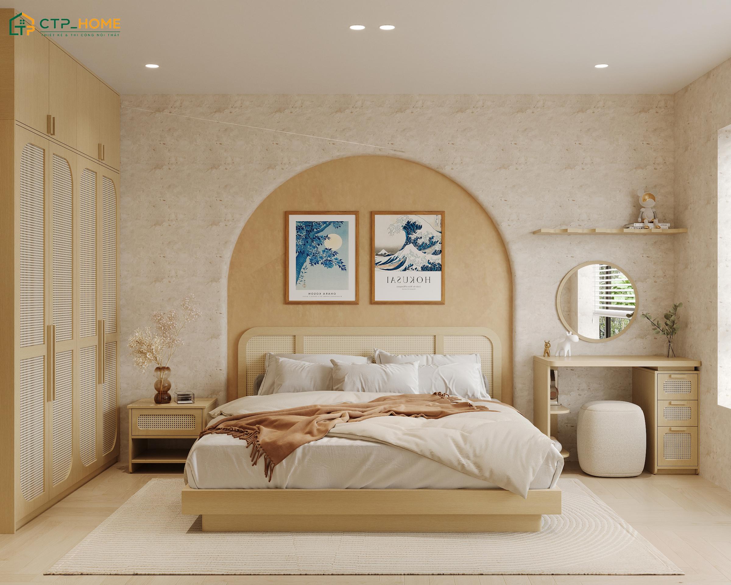 Mẫu thiết kế nội thất căn hộ 90m2 phong cách Japandi thường ưu tiên đồ nội thất nhỏ gọn, đa năng