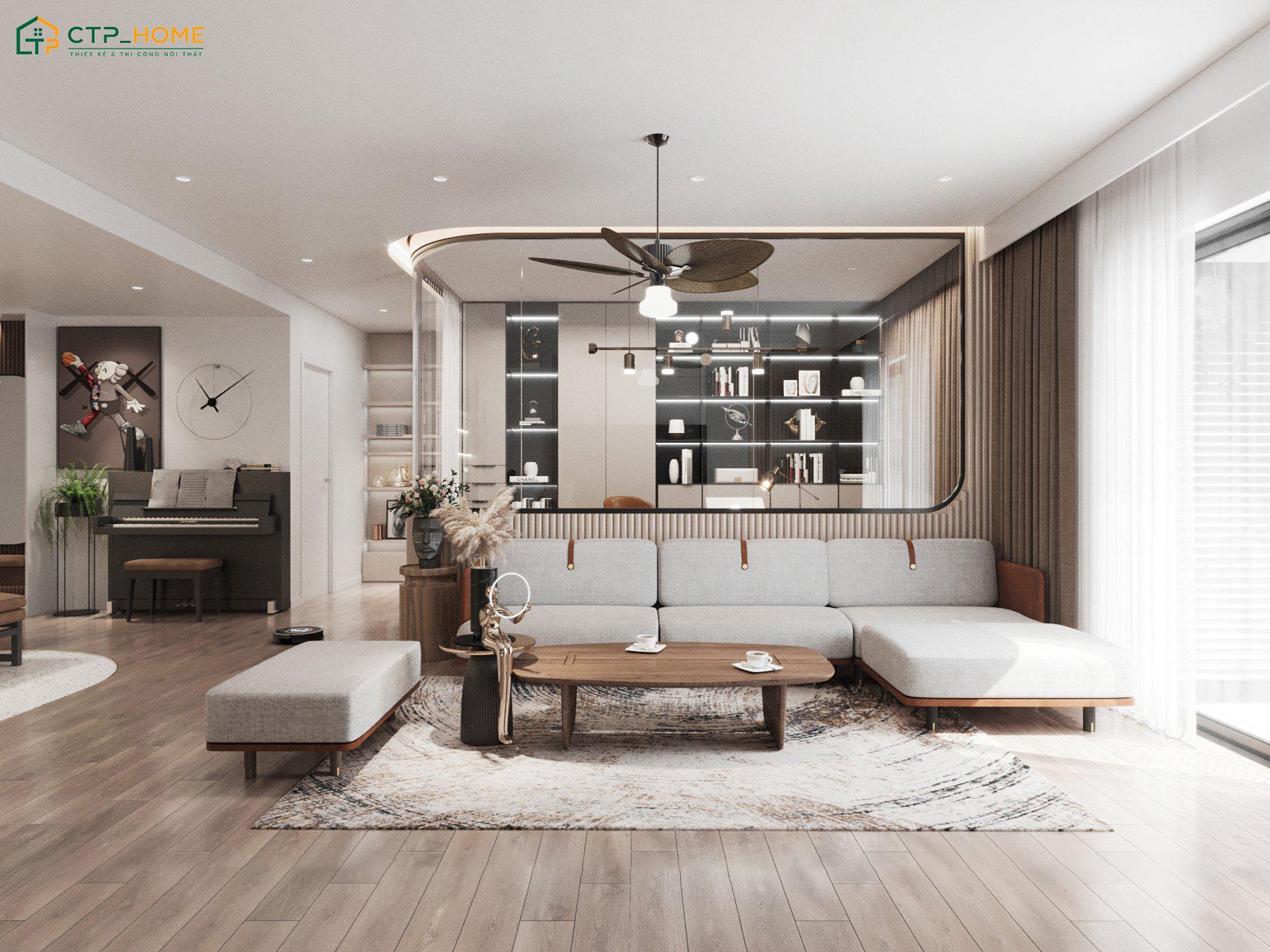 Mẫu thiết kế nội thất chung cư 90m2 Scandinavian sẽ đem đến một không gian sống nhẹ nhàng, gần gũi