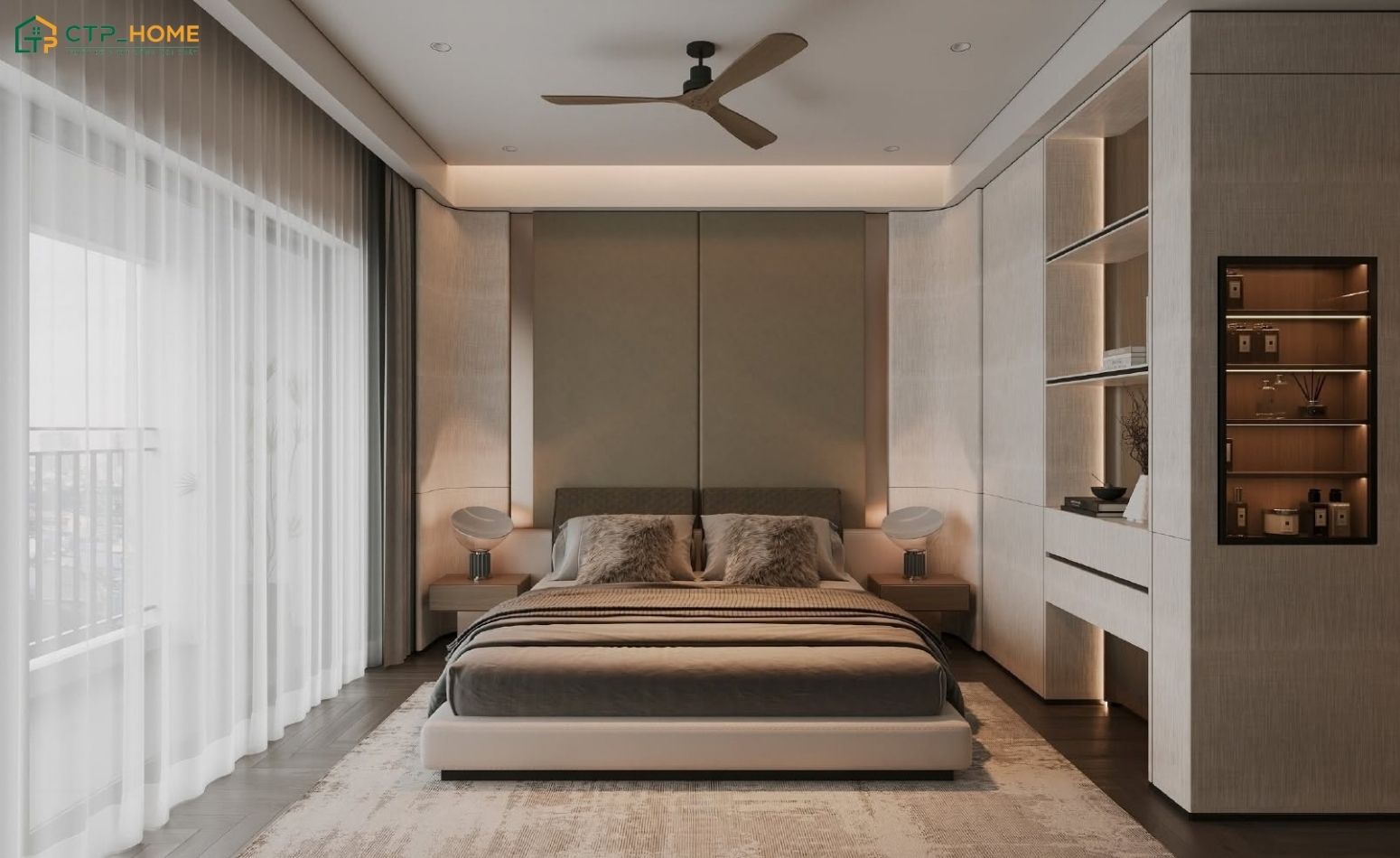 Mẫu thiết kế nội thất chung cư 90m2 2 phòng ngủ được bố trí khoa học giúp tối ưu diện tích và đảm bảo sự tiện nghi