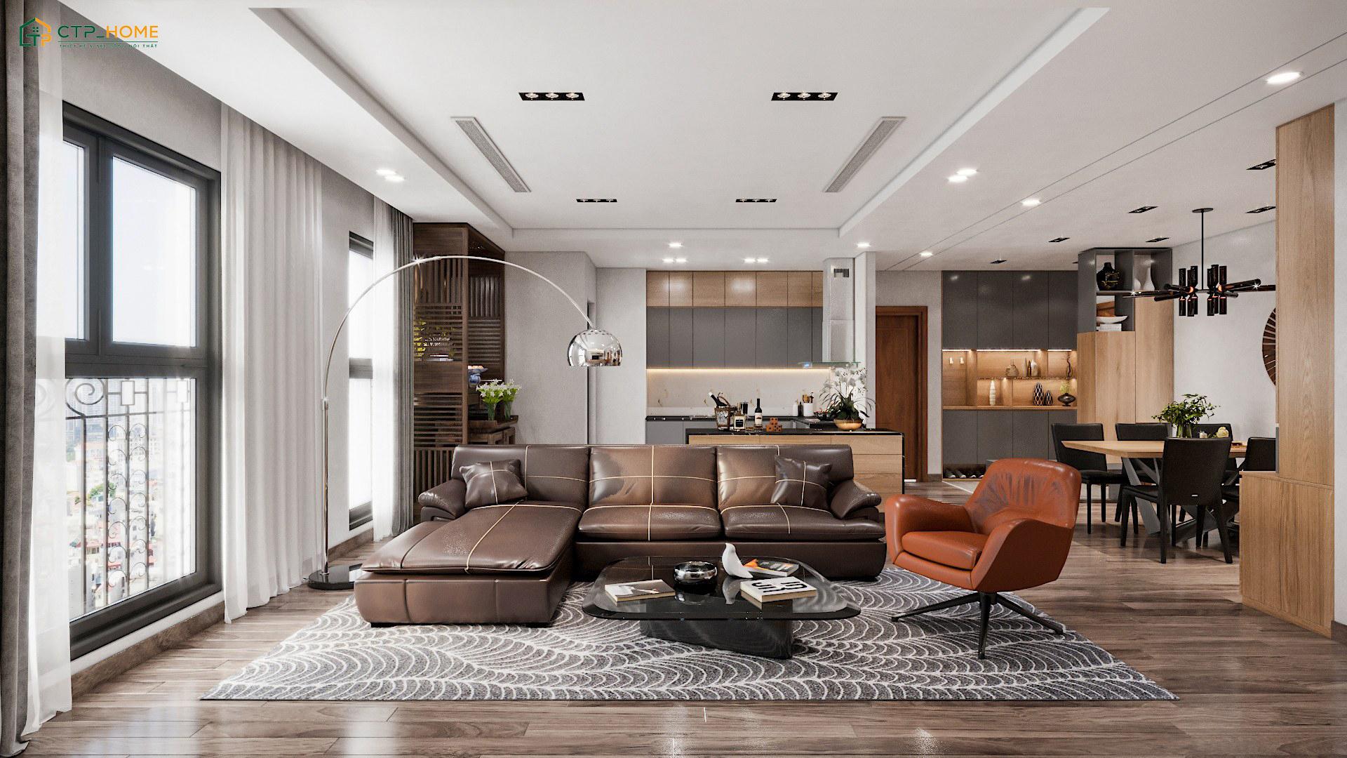 Thiết kế nội thất căn hộ 90m2 với nội thất thông minh giúp tối ưu diện tích và gia tăng không gian lưu trữ