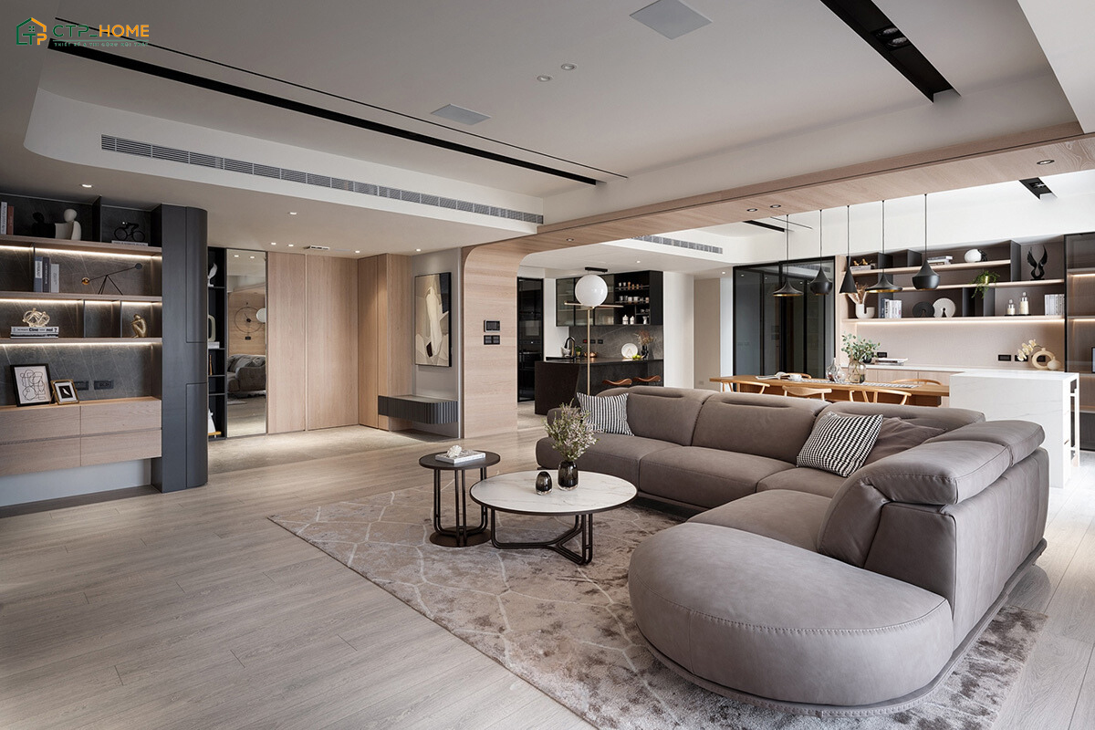 Mẫu thiết kế nội thất chung cư 90m2 tối giản đem đến một không gian sống nhẹ nhàng nhưng vẫn rất tiện nghi