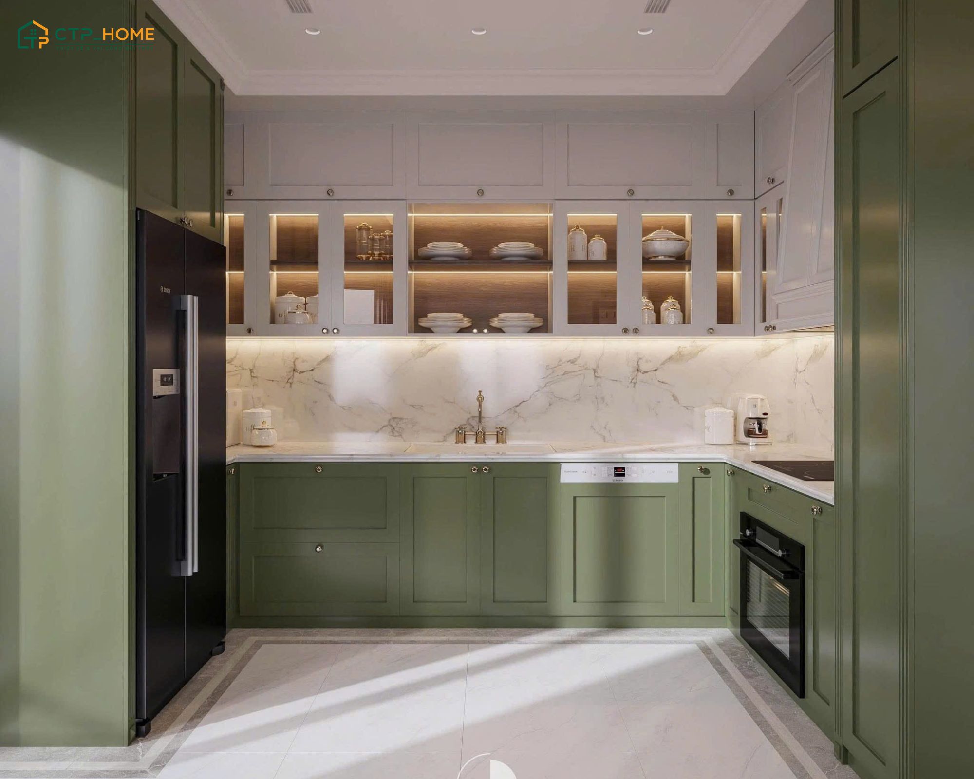 CTP Home - Công ty chuyên thiết kế nội thất phòng bếp nhà ống đẹp 4m uy tín hiện nay
