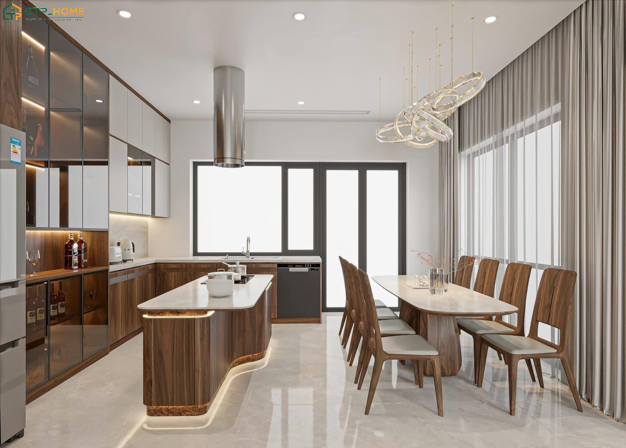 CTP Home chuyên thiết kế phòng bếp nhà ống đẹp 5m uy tín hàng đầu hiện nay