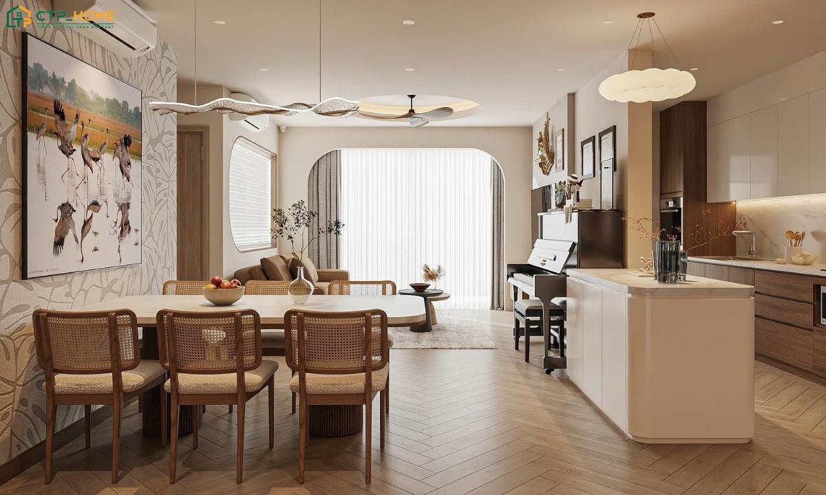 25+ Mẫu thiết kế phòng khách liền bếp 20m2 đẹp và đầy đủ tiện nghi