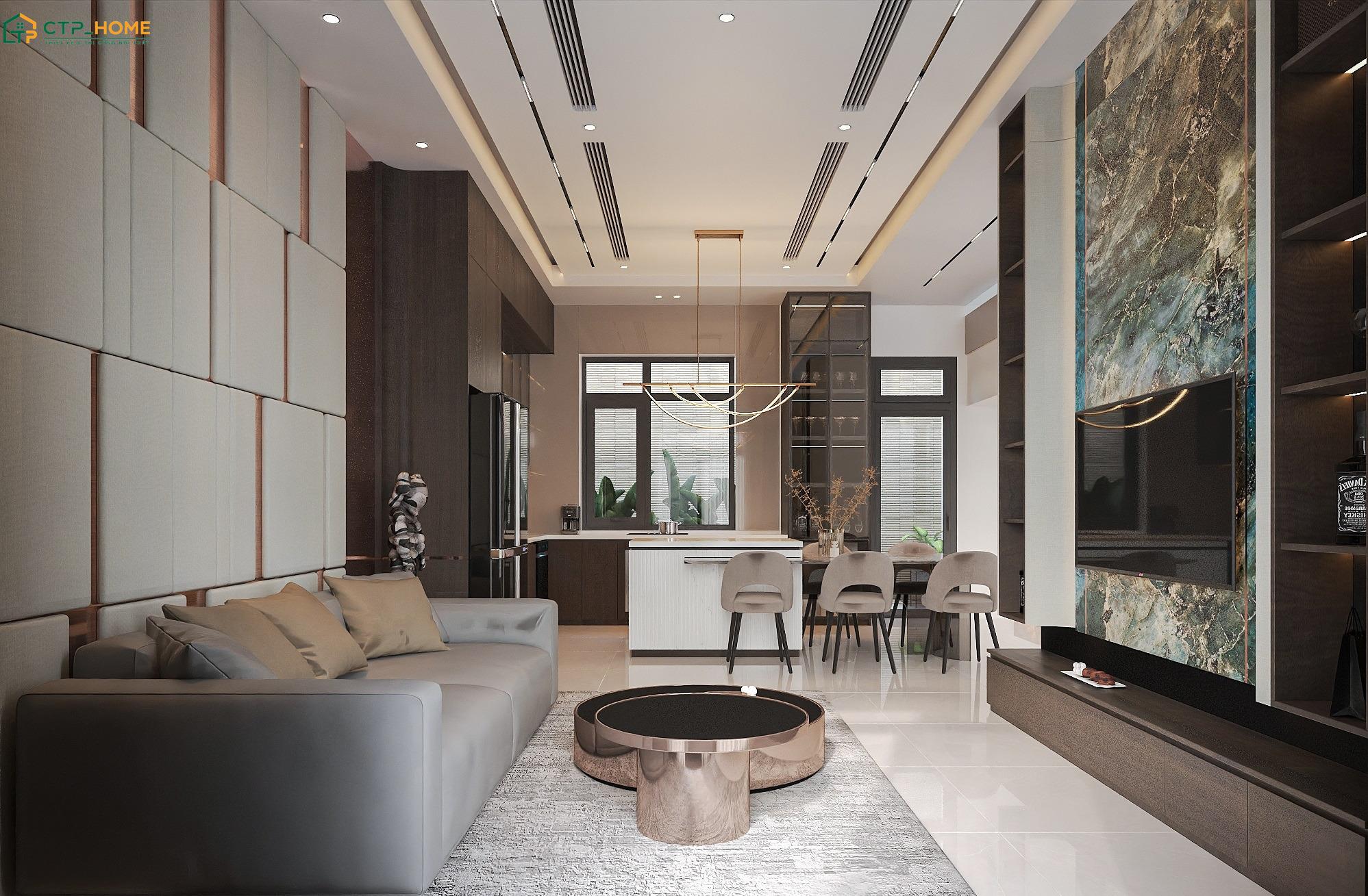 Gia chủ cần phối hợp màu sắc hài hoà giữa các khu vực chức năng để tạo cảm giác cân đối và liền mạch
