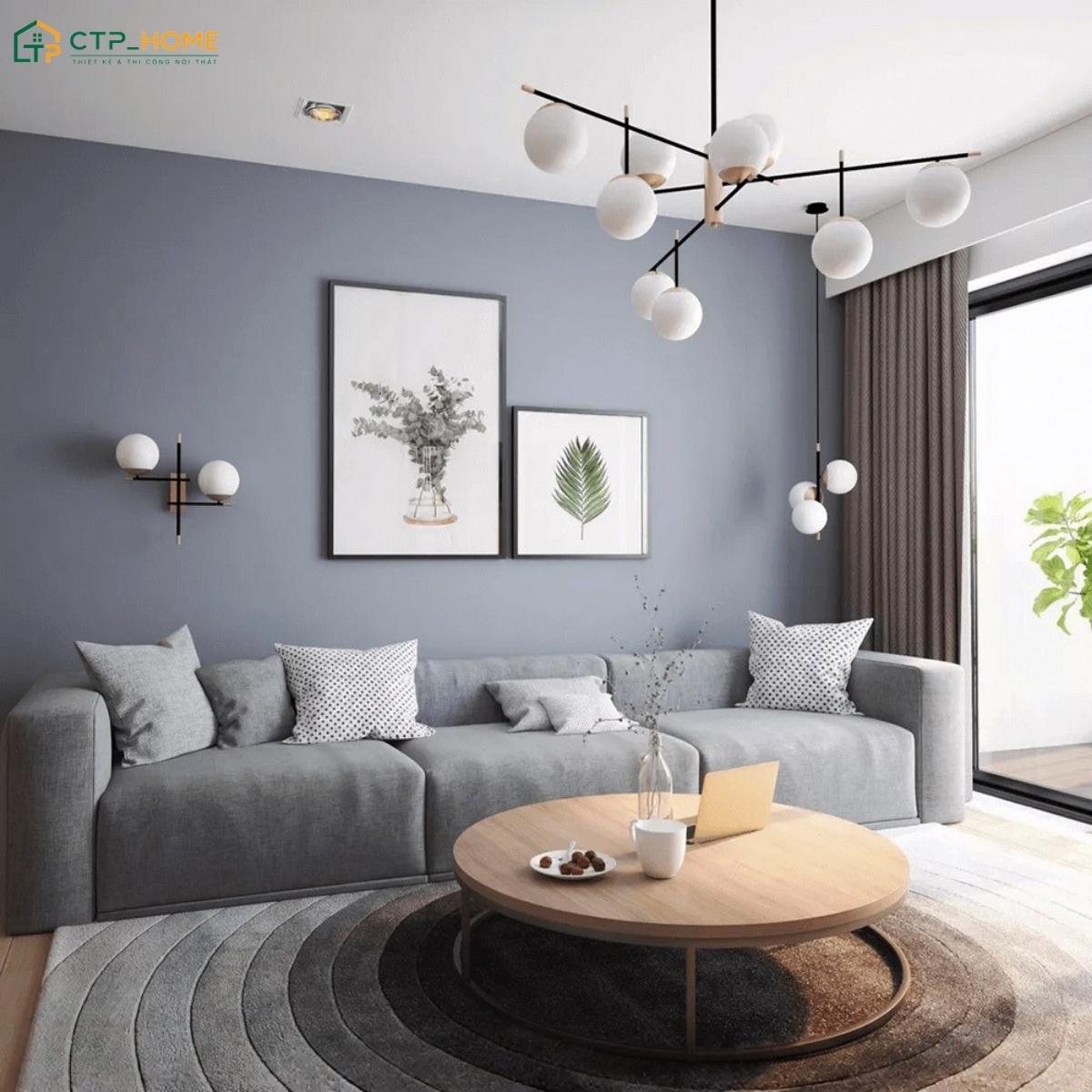 Tone màu xám xanh sẽ được kết hợp cùng với nội thất nhỏ gọn để mang đến một không gian gần gũi, ấm cúng