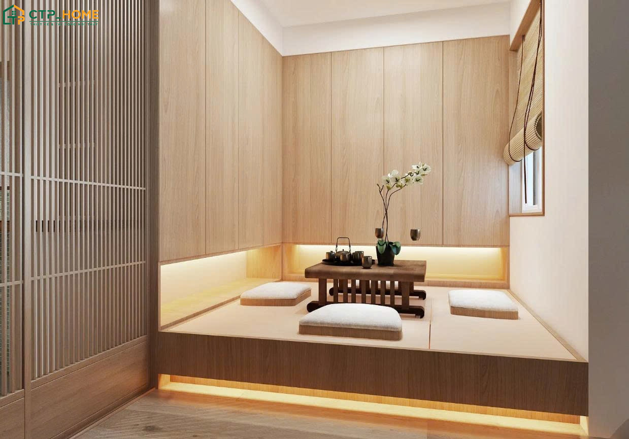 Việc kết hợp sàn gỗ cùng với nội thất tông màu trung tính sẽ mang lại cảm giác gần gũi và thoải mái hơn