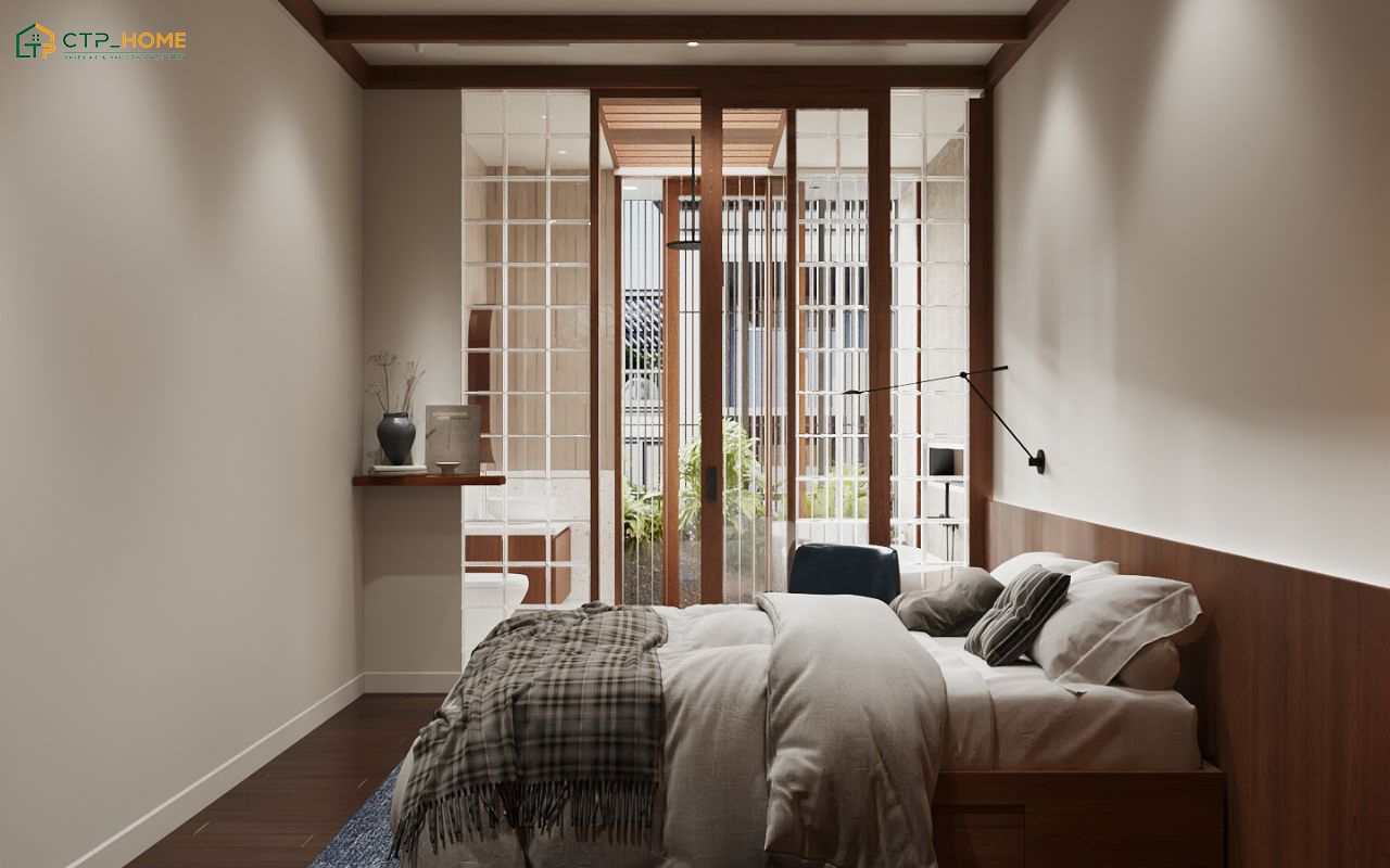 Mẫu thiết kế phòng ngủ nhỏ có ban công sẽ hạn chế đồ decor để đảm bảo sự thoải mái khi nghỉ ngơi