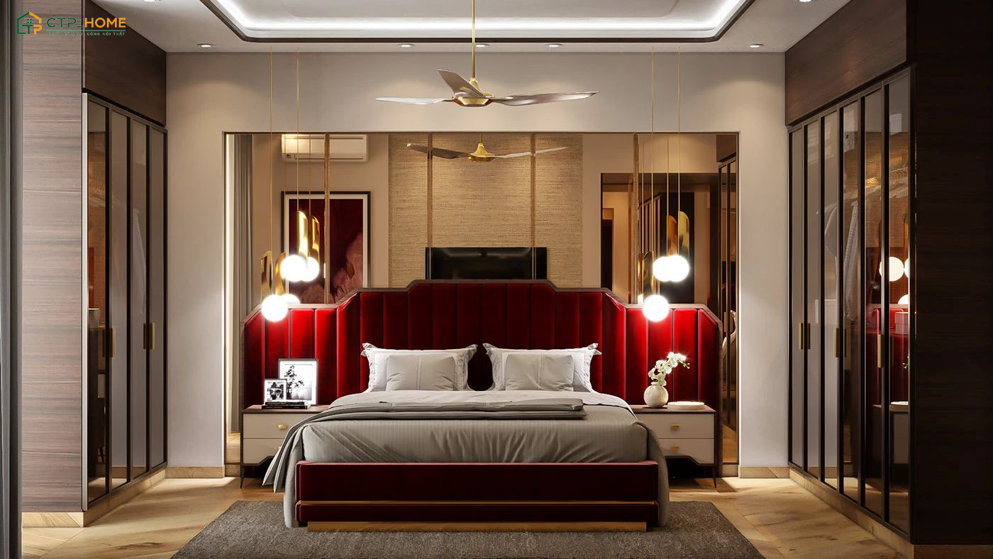 Sử dụng đồ decor màu trắng, be hoặc vàng nhạt để tạo điểm nhấn và cân bằng sắc đỏ