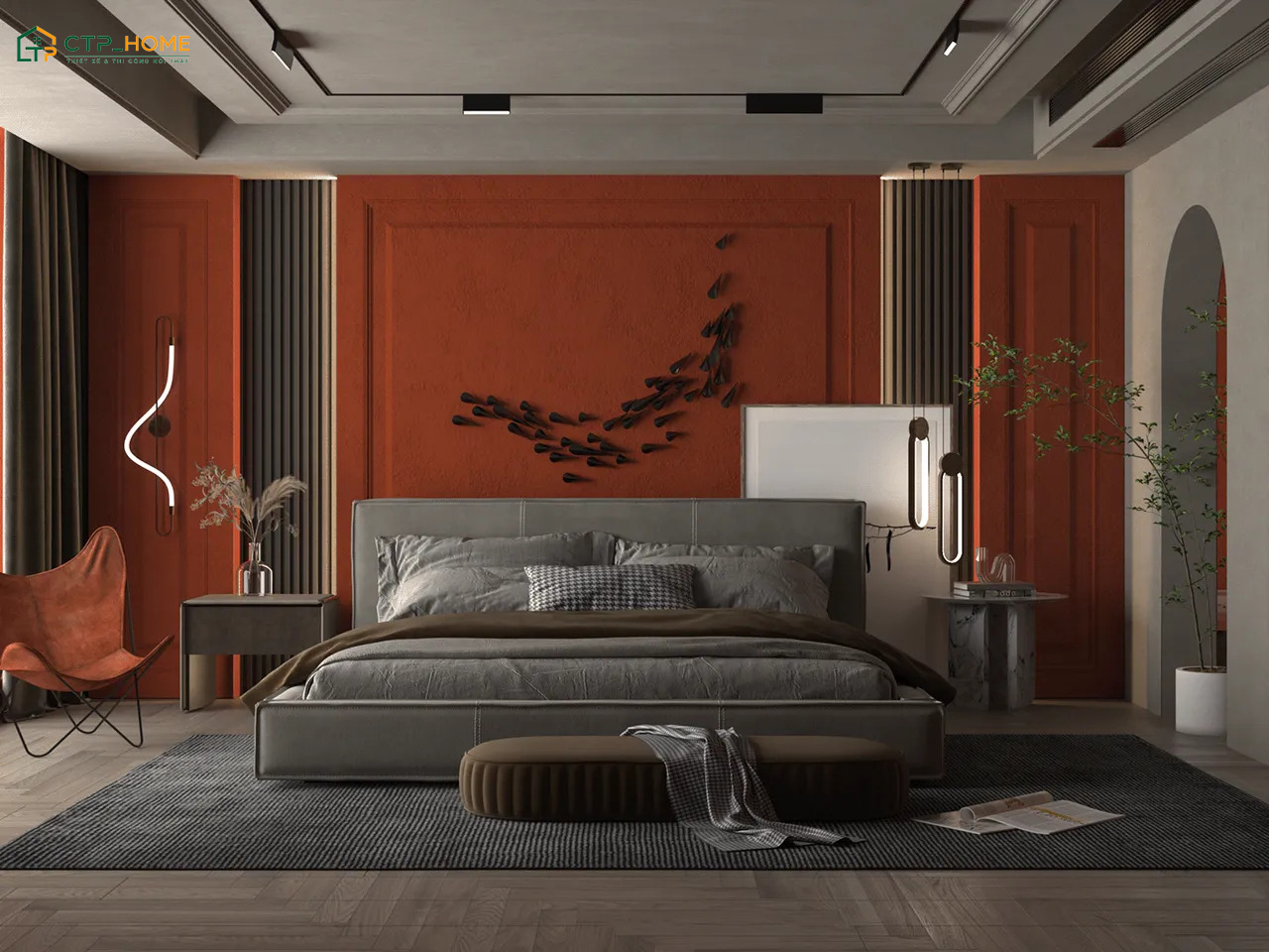 CTP Home là đơn vị thiết kế nội thất phòng ngủ tone đỏ có uy tín cao trên thị trường