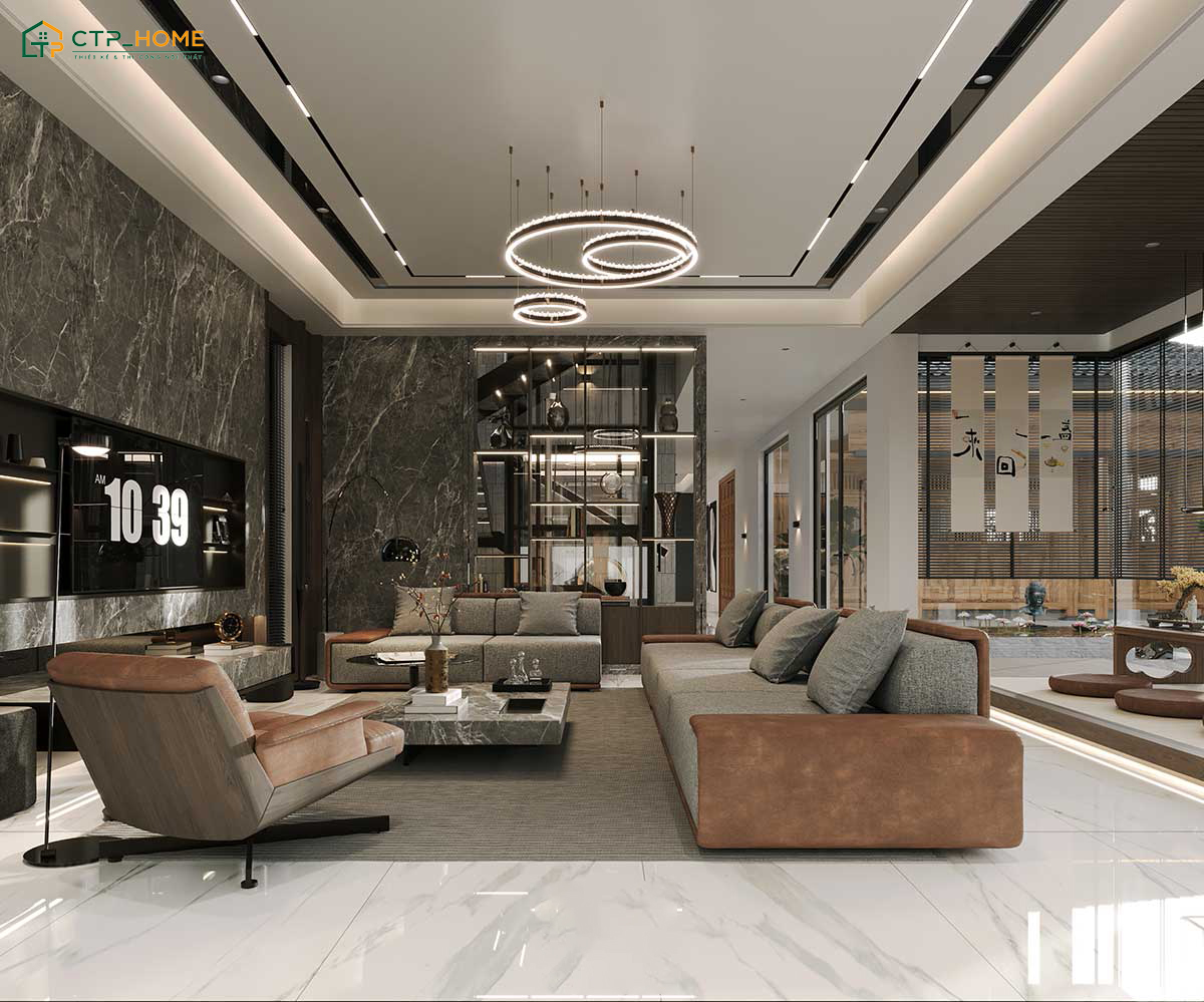 Phong cách hiện đại thường sử dụng đồ nội thất có thiết kế vuông vắn và đường nét gọn gàng