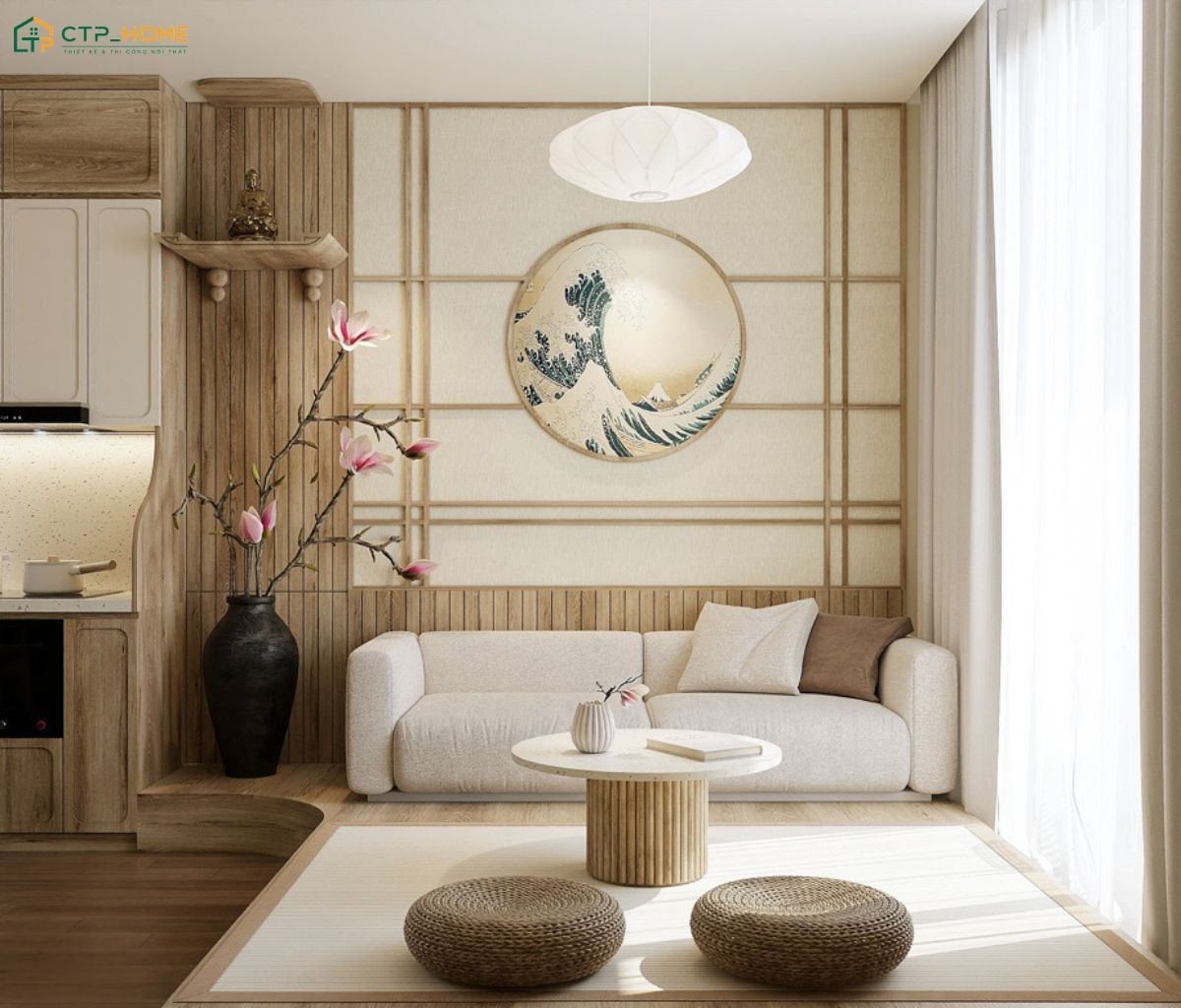 Mẫu thiết kế nội thất phòng khách nhỏ 10m2 phong cách Hàn Quốc gây ấn tượng bởi vẻ đẹp nhẹ nhàng và tinh tế