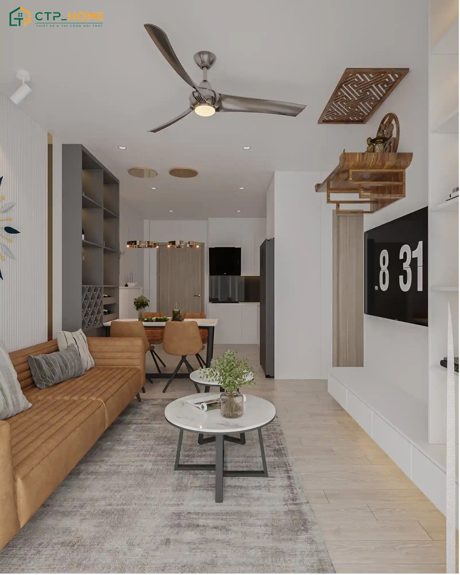 Khi trang trí phòng khách nhỏ 10m2 thì gia chủ nên sắp xếp nội thất gọn gàng để tránh gây cản trở lối đi