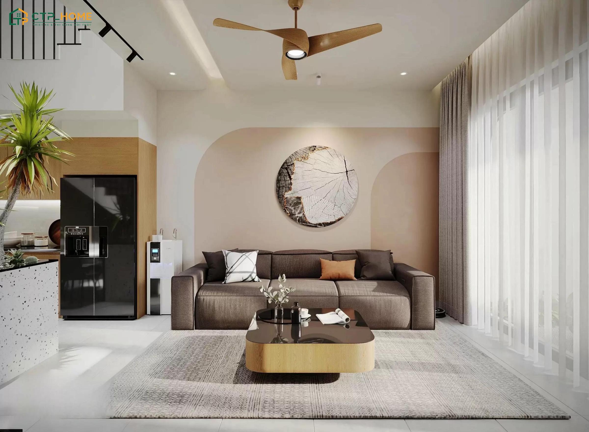 Mẫu trang trí phòng khách nhỏ 15m2 cho nhà ống nên sử dụng nội thất nhỏ gọn để tối ưu diện tích